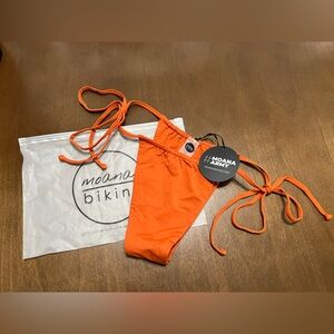 Moana Bikini Orange Tie Side Bikini Bottom, Cinnamon - Large